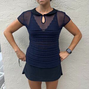 Free People navy blue blouse
